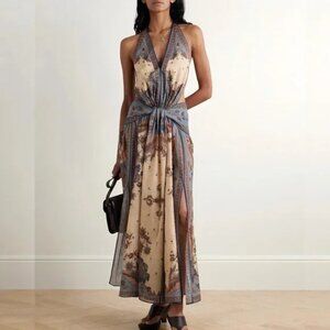 Zimmermann Ascension Plunge Halter Dress